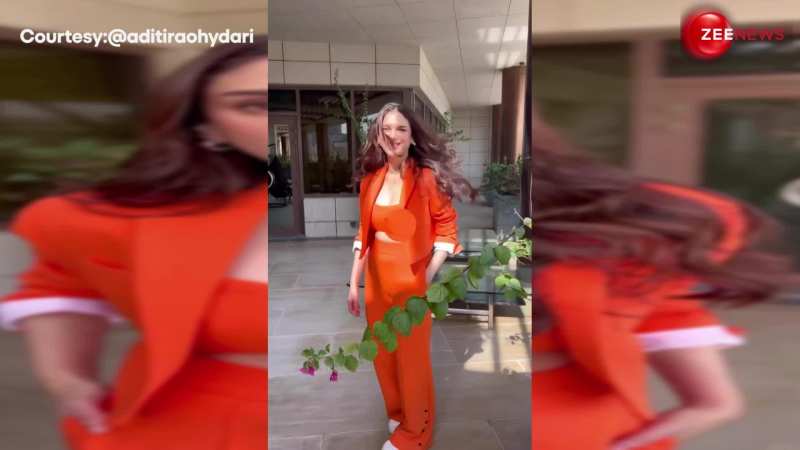 चटक संतरे रंग का Formal Outfit पहन Aditi Rao Hydari ने कराया जबरदस्त Photoshoot...