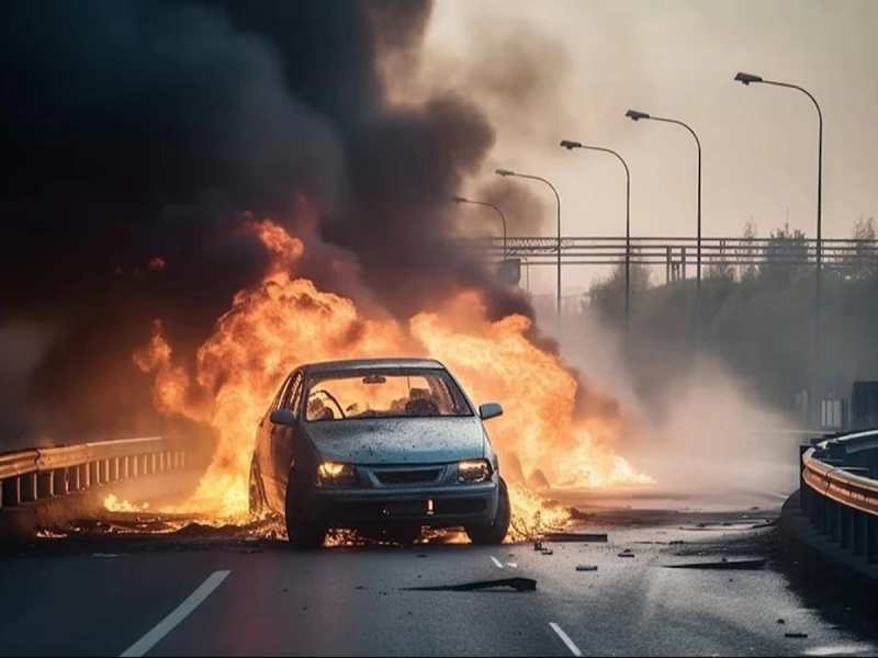 Siwan News: सीवान में दूल्हे की कार में अचानक लगी आग, कार सवारों ने कूदकर बचाई जान