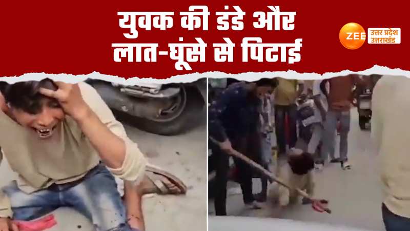 Video: दबंग दुकानदार ने युवक पर खूब बरसाए लात-घूंसे और डंडे