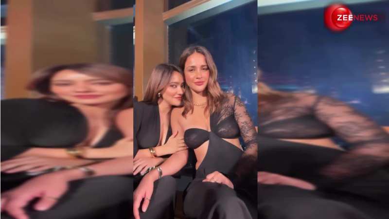 ब्लैक आउटफिट में twinning करती नजर आईं शर्मा सिस्टर्स Neha Sharma-Aisha Sharma, क्यूट सी स्माइल पर टिकी लोगों की निगाहें