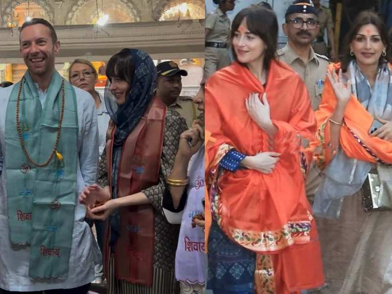 'फिफ्टी शेड्स ऑफ ग्रे' फेम डकोटा जॉनसन और सोनाली बेंद्रे पहुंचे सिद्धिविनायक मंदिर