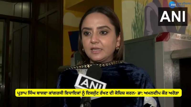 ਪ੍ਰਤਾਪ ਸਿੰਘ ਬਾਜਵਾ ਕਾਂਗਰਸੀ ਵਿਧਾਇਕਾਂ ਨੂੰ ਇਕਜੁੱਟ ਰੱਖਣ ਦੀ ਕੋਸ਼ਿਸ਼ ਕਰਨ- ਡਾ: ਅਮਨਦੀਪ ਕੌਰ ਅਰੋੜਾ 