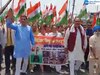 बीजेपी ने ऑपरेशन सिंदूर की सफलता को लेकर कई फ़ीट लम्बे तिरंगे क़े साथ निकाली तिरंगा यात्रा