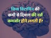 Due to deficiency of which vitamin the brain nerves start weakening
