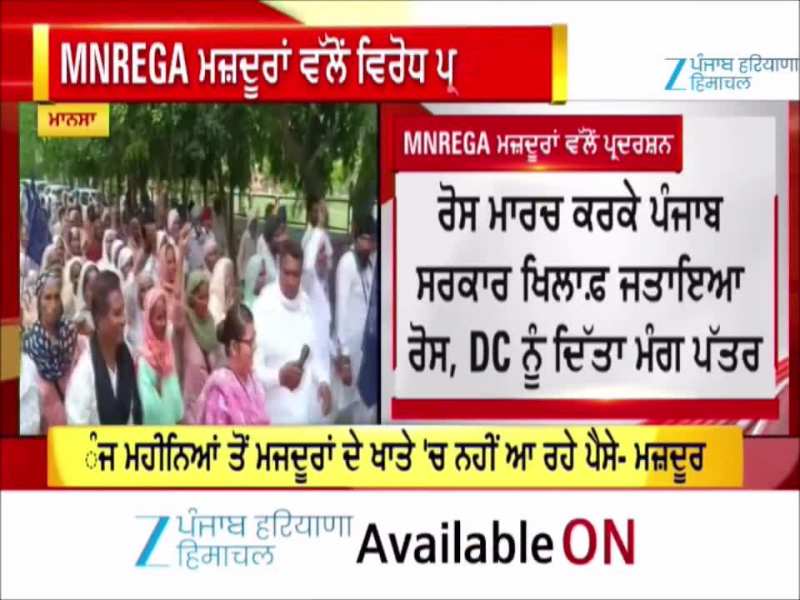 ਮਾਨਸਾ 'ਚ ਮਨਰੇਗਾ ਮਜ਼ਦੂਰਾਂ ਵੱਲੋਂ ਪੰਜਾਬ ਸਰਕਾਰ ਦੇ ਵਿਰੋਧ ਪ੍ਰਦਰਸ਼ਨ ਮਾਨਸਾ 'ਚ ਮਨਰੇਗਾ ਮਜ਼ਦੂਰਾਂ ਵੱਲੋਂ ਪੰਜਾਬ ਸਰਕਾਰ ਦੇ ਵਿਰੋਧ ਪ੍ਰਦਰਸ਼ਨ