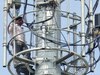 man climbed  mobile tower 