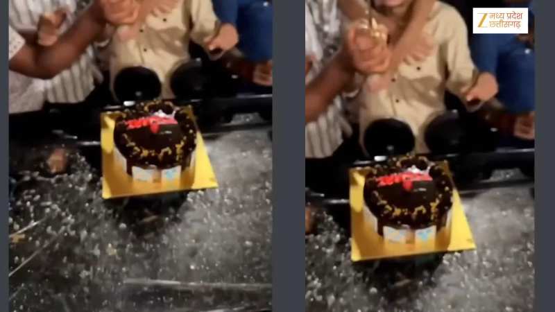 जन्मदिन पर 'इंस्टाग्राम स्टार' बनने का शौक, डेढ़ फीट लंबी गुप्ती से काटा केक; वीडियो वायरल