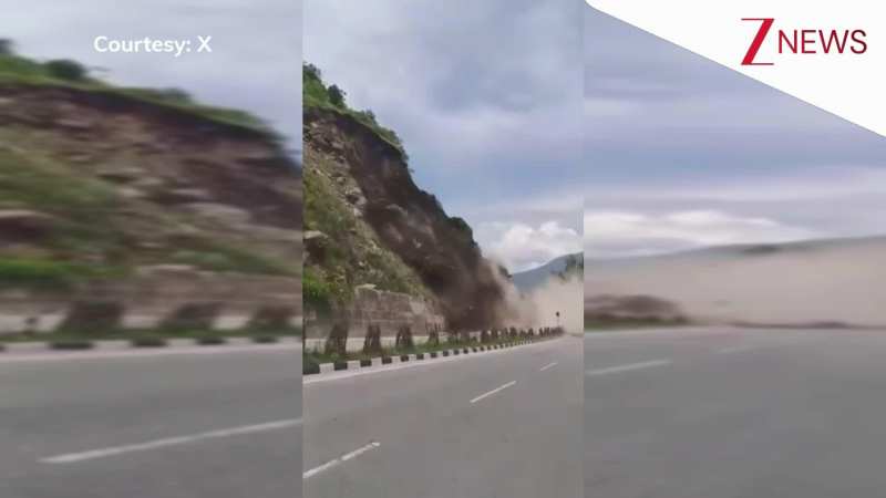 चंडीगढ़-मनाली नेशनल हाईवे पर बारिश के कारण भर भराकर गिरा पहाड़, आने-जाने पर लगाई रोक, रास्ते में फंसी कई गाड़ियां