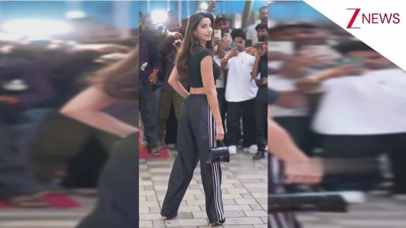 स्टनिंग ऑल ब्लैक लुक में Nora Fatehi ने लगाया ग्लैमर का तड़का, पैप्स के कैमरे में दिए मुड़-मुड़कर पोज, वीडियो वायरल!