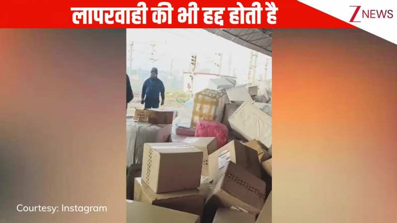 लापरवाही की भी हद्द होती है...जमीन पर जोर से पार्सल फेंकते नजर आए रेलवे कर्मचारी, स्टेशन पर बैठे यात्री ने रिकॉर्ड किया वीडियो