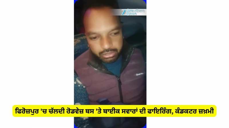 ਫਿਰੋਜ਼ਪੁਰ 'ਚ ਚੱਲਦੀ ਰੋਡਵੇਜ਼ ਬਸ 'ਤੇ ਬਾਈਕ ਸਵਾਰਾਂ ਦੀ ਫਾਇਰਿੰਗ, ਕੰਡਕਟਰ ਜ਼ਖ਼ਮੀ