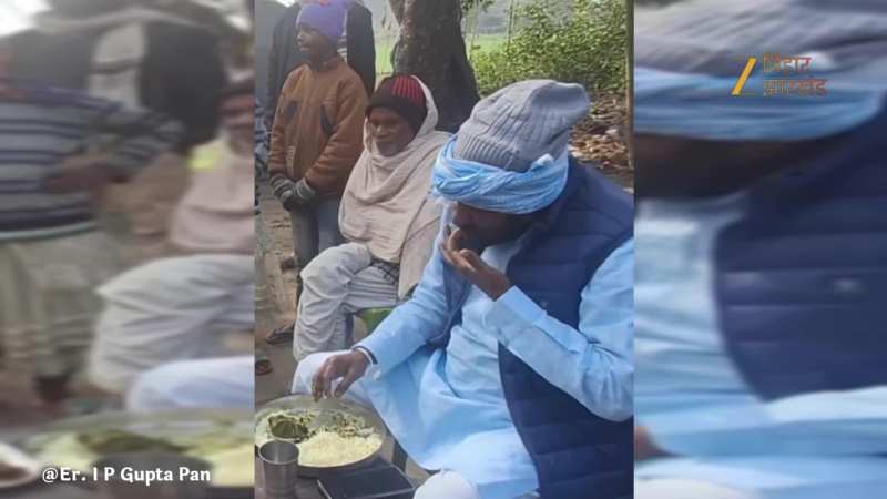 विधायक का देसी अंदाज, पतौना में IP गुप्ता ने लिया साग-भात का स्वाद, सादगी ने जीता दिल