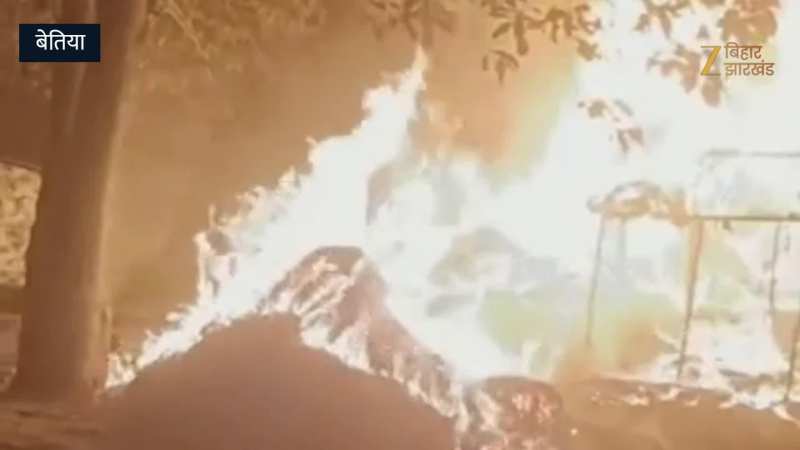 Video: बेतिया में भयंकर अग्निकांड, एक घर हुआ स्वाहा, दो मवेशी भी जिंदा हुए भस्म