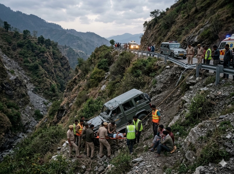 बागेश्वर में दर्दनाक हादसा, बोलेरो खाई में गिरने से 2 महिलाओं की मौत, 6 घायल