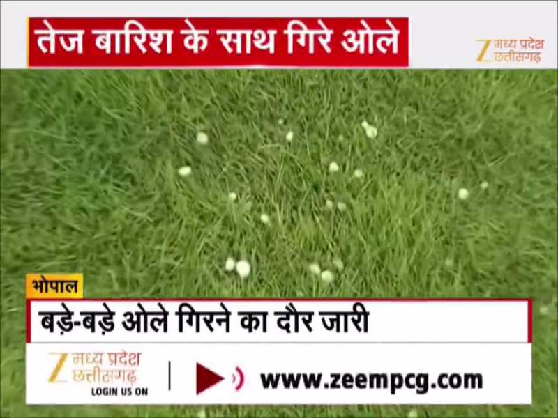 भोपाल में दोपहर के बाद बदला मौसम, अचानक से हुई बारिश-ओलावृष्टि, देखें Video