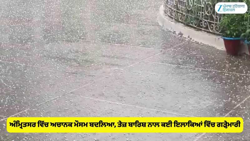ਅੰਮ੍ਰਿਤਸਰ ਵਿੱਚ ਅਚਾਨਕ ਮੌਸਮ ਬਦਲਿਆ, ਤੇਜ਼ ਬਾਰਿਸ਼ ਨਾਲ ਕਈ ਇਲਾਕਿਆਂ ਵਿੱਚ ਗੜ੍ਹੇਮਾਰੀ