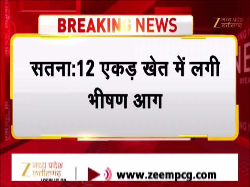 सतना में आग का तांडव, 12 एकड़ के खेत की फसल जलकर खाक, देखें Video