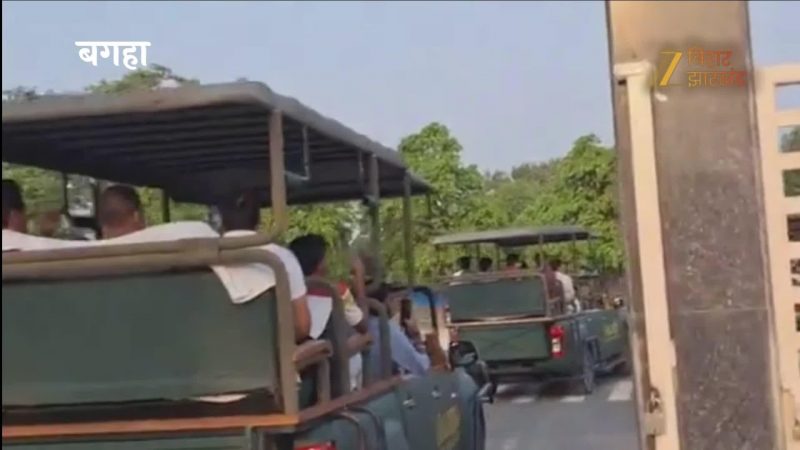 VIDEO: VTR में जंगल सफारी निकले निशांत कुमार, पीछे लगा गाड़ियों का काफिला!