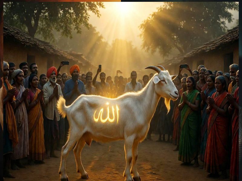 राजवीर कश्यप के बकरे के शरीर पर 'अल्लाह' की आकृति देखकर बौरा गए मुसलमान !