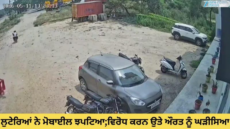 ਲੁਟੇਰਿਆਂ ਨੇ ਝਪਟਿਆ ਮੋਬਾਈਲ; ਵਿਰੋਧ ਕਰਨ ਉਤੇ ਔਰਤ ਨੂੰ ਘੜੀਸਿਆ, ਸੀਸੀਟੀਵੀ ਆਈ ਸਾਹਮਣੇ