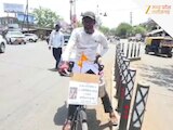 12 ज्योतिर्लिंग..4 धाम, 45℃ तापमान में MP पहुंचे संतोष रावते,साइकिल से कर रहे यात्रा
